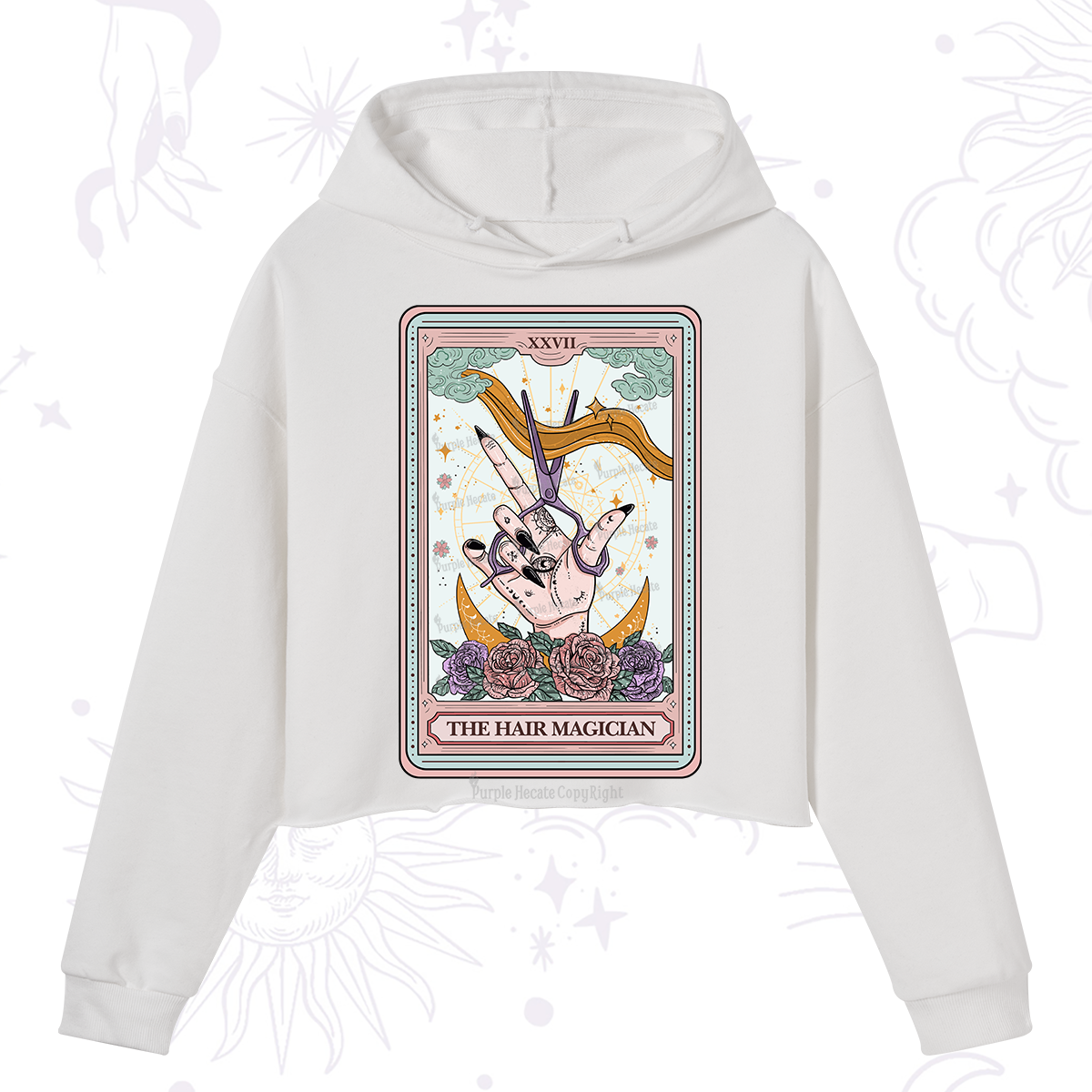 Purplehecate The Hair Magician Tarot Crop Hoodie