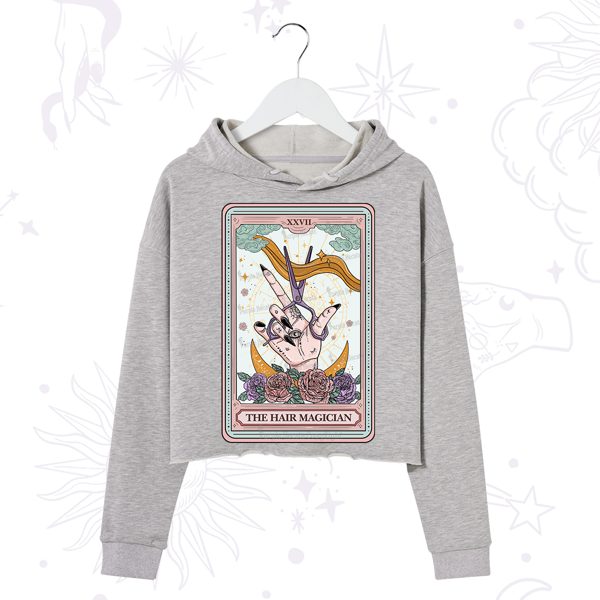 Purplehecate The Hair Magician Tarot Crop Hoodie