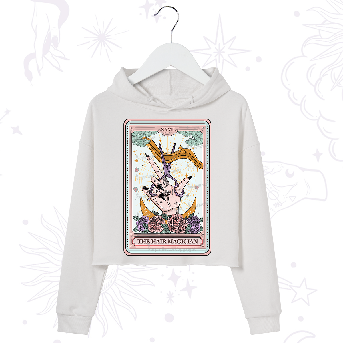 Purplehecate The Hair Magician Tarot Crop Hoodie