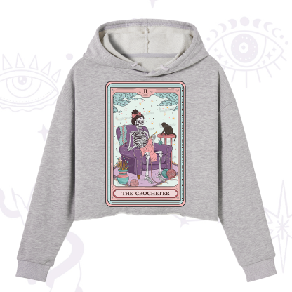 Purplehecate The Crocheter Tarot Crop Hoodie