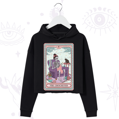 Purplehecate The Crocheter Tarot Crop Hoodie
