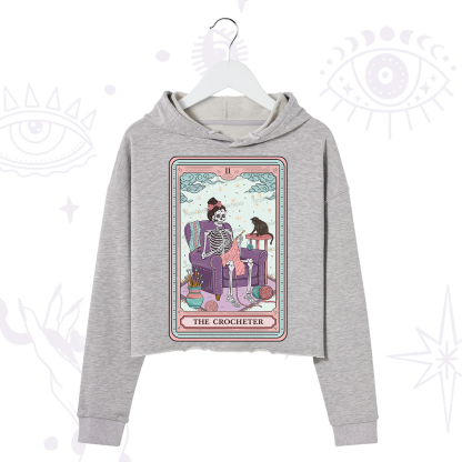 Purplehecate The Crocheter Tarot Crop Hoodie