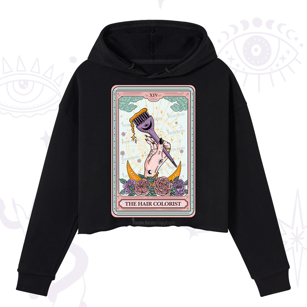 Purplehecate The Hair Colorist Tarot Crop Hoodie