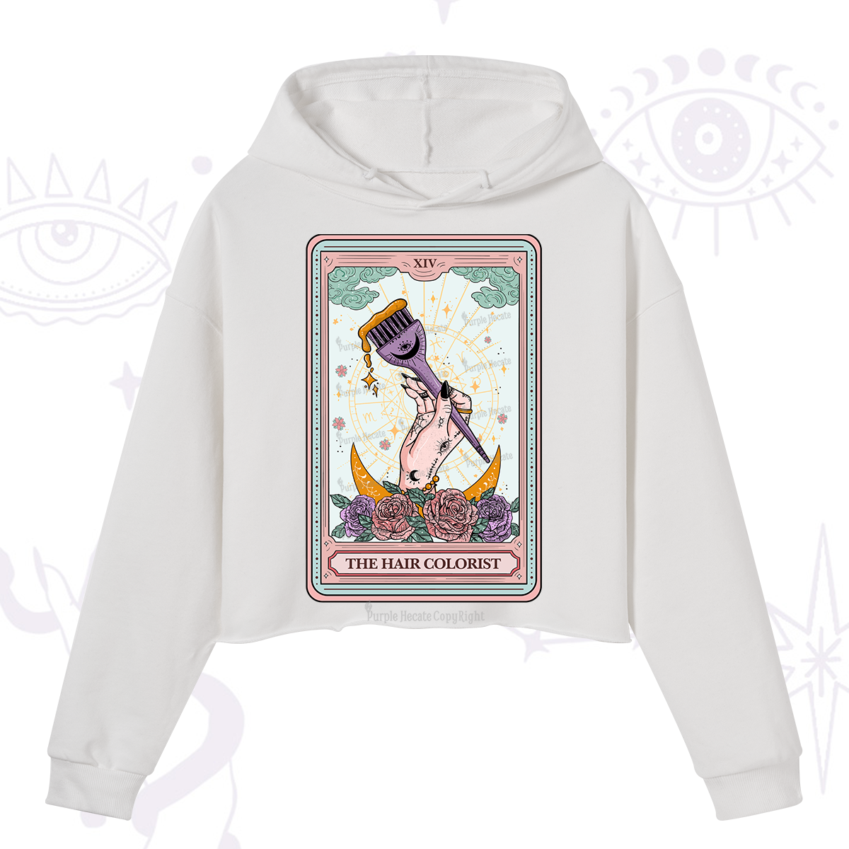 Purplehecate The Hair Colorist Tarot Crop Hoodie