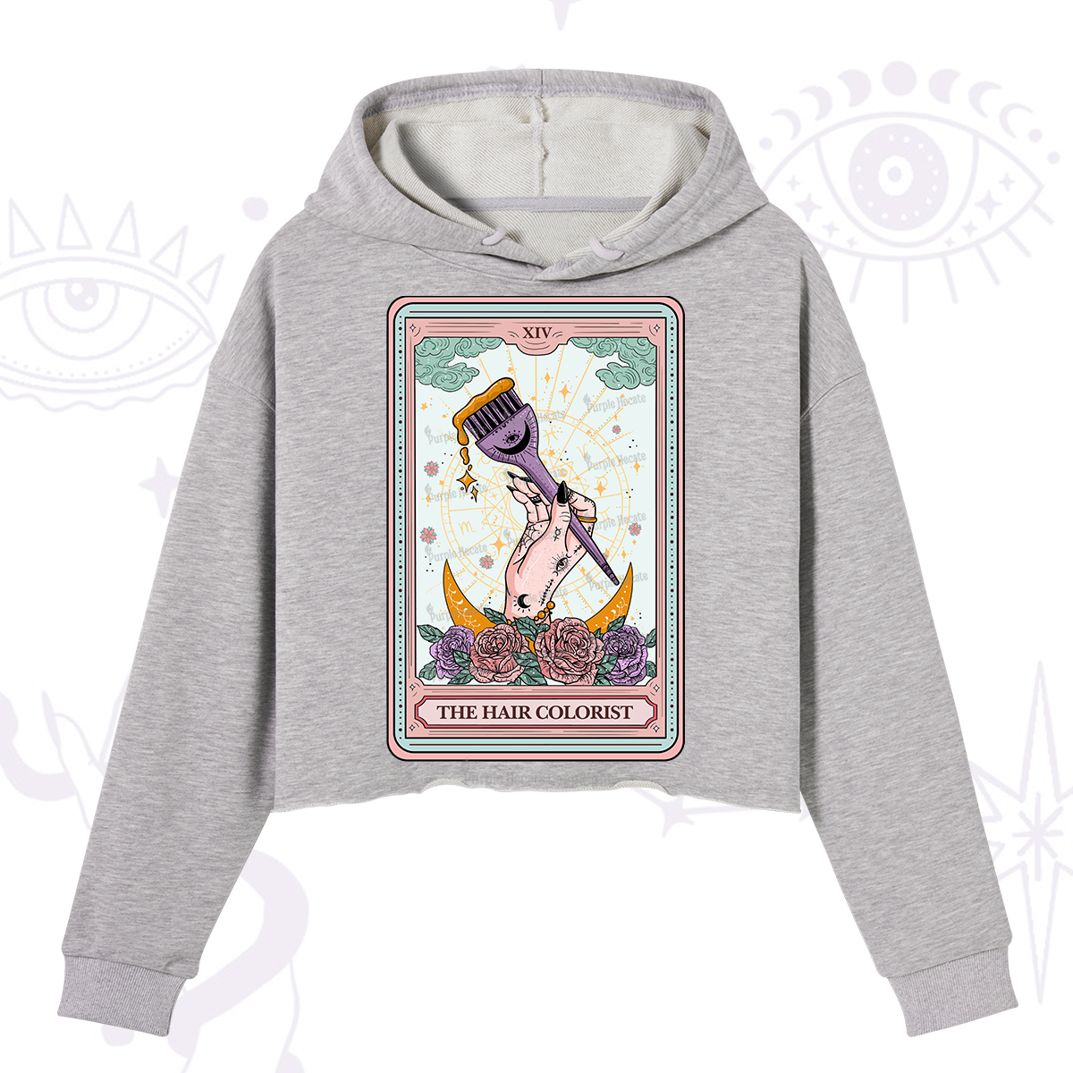 Purplehecate The Hair Colorist Tarot Crop Hoodie