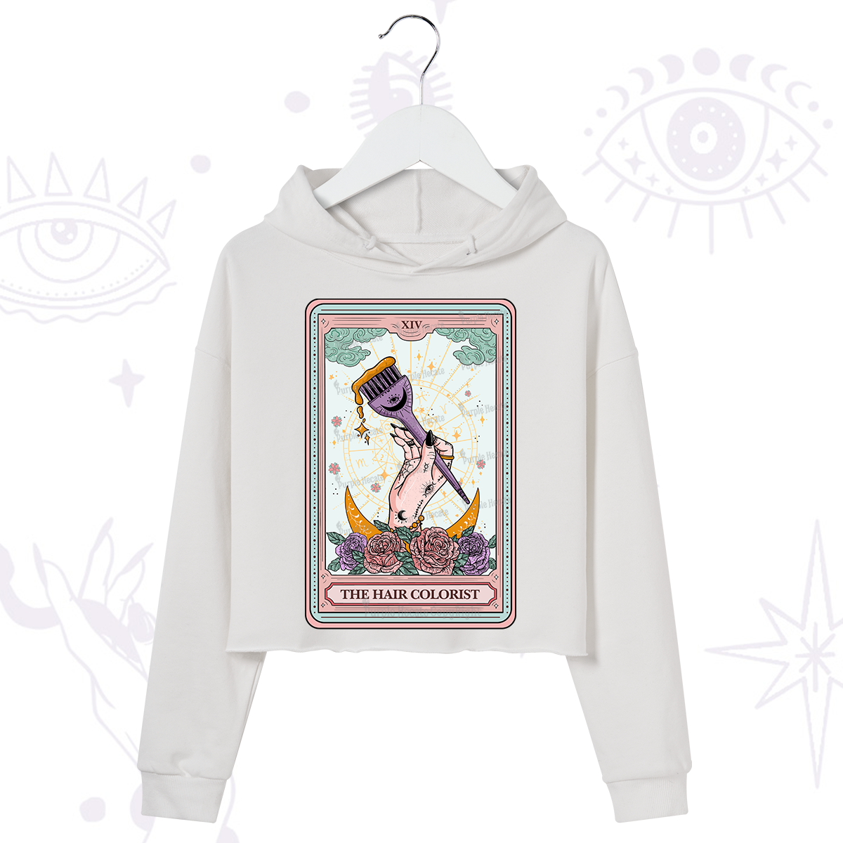 Purplehecate The Hair Colorist Tarot Crop Hoodie