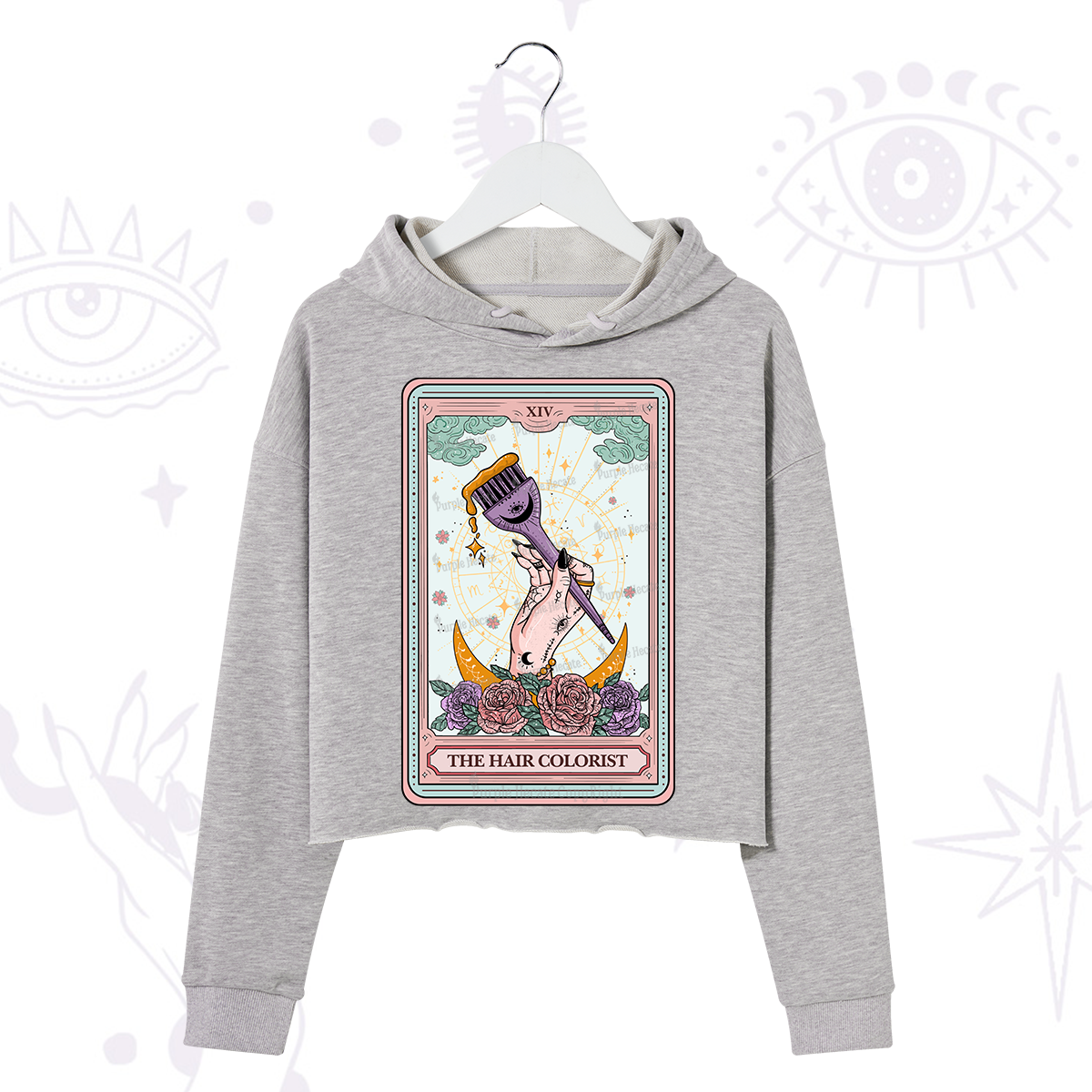 Purplehecate The Hair Colorist Tarot Crop Hoodie
