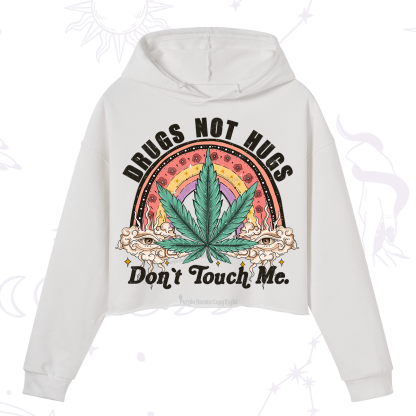Purplehecate Drugs Not Hugs Crop Hoodie