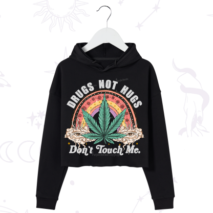 Purplehecate Drugs Not Hugs Crop Hoodie