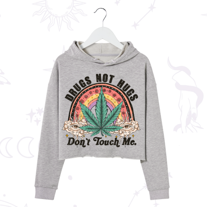 Purplehecate Drugs Not Hugs Crop Hoodie