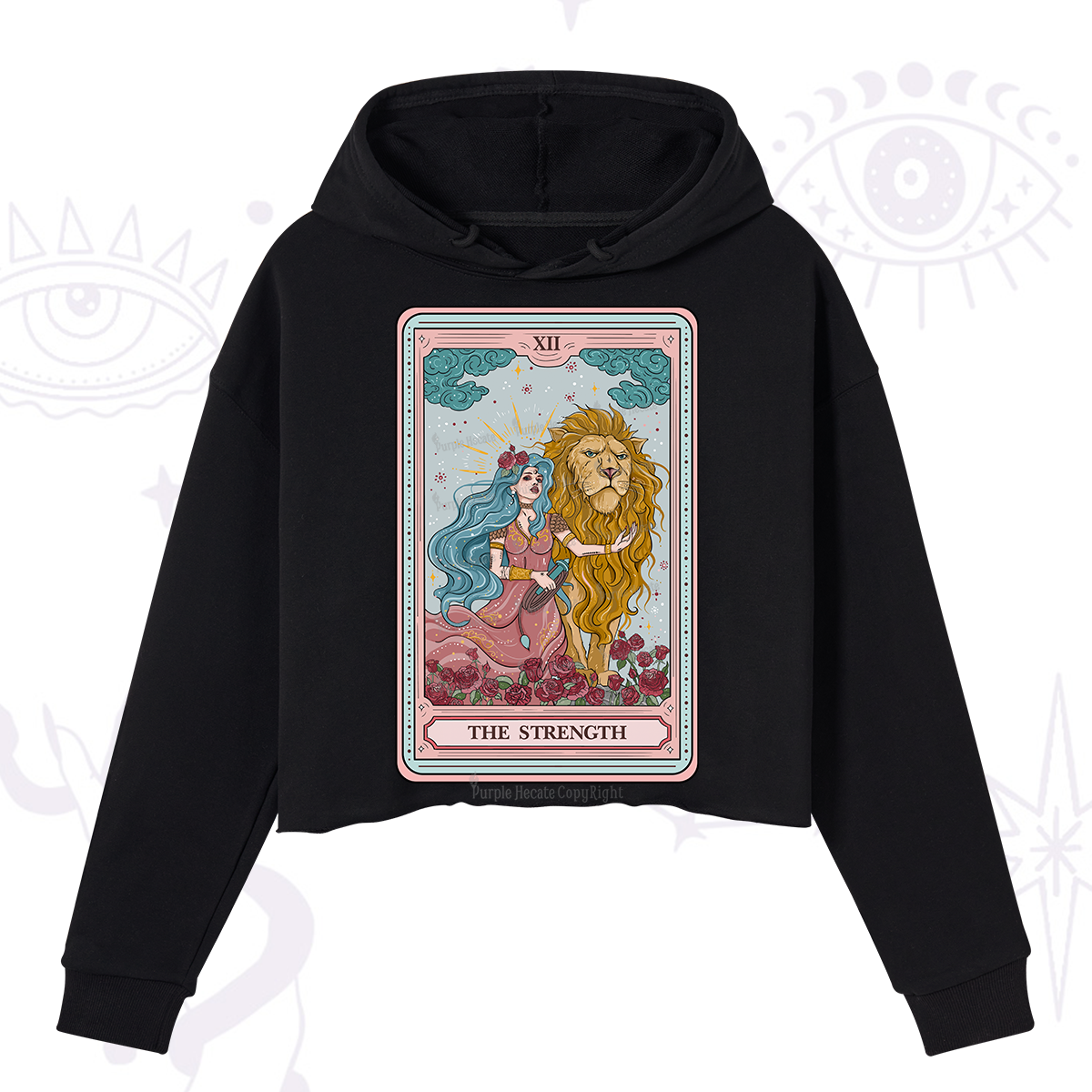 Purplehecate The Strength Tarot Crop Hoodie