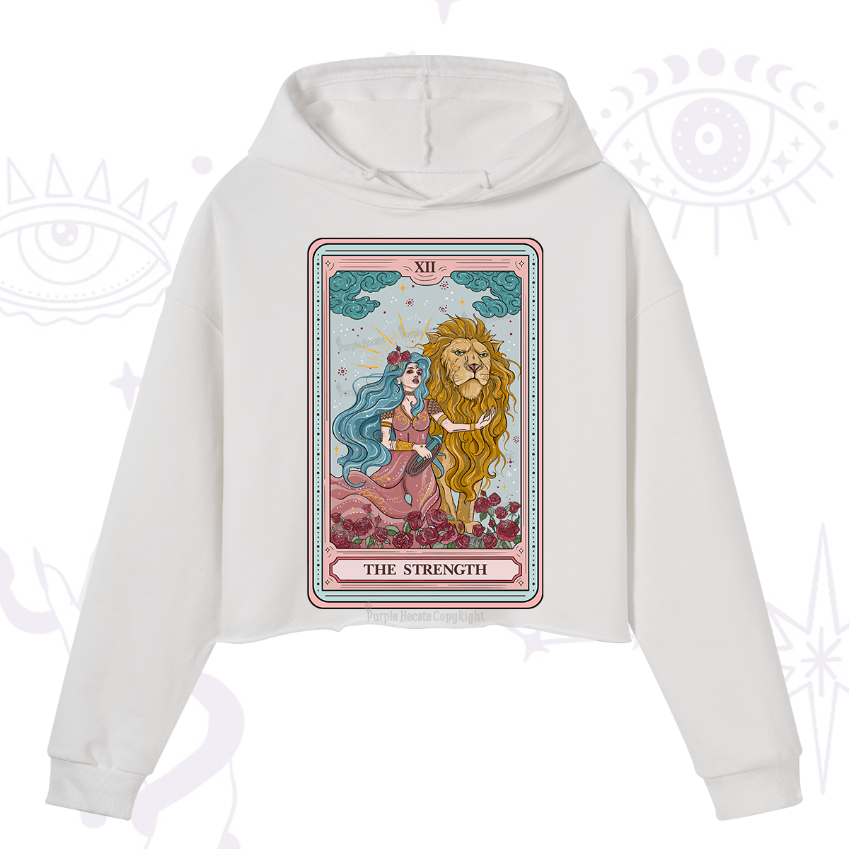 Purplehecate The Strength Tarot Crop Hoodie