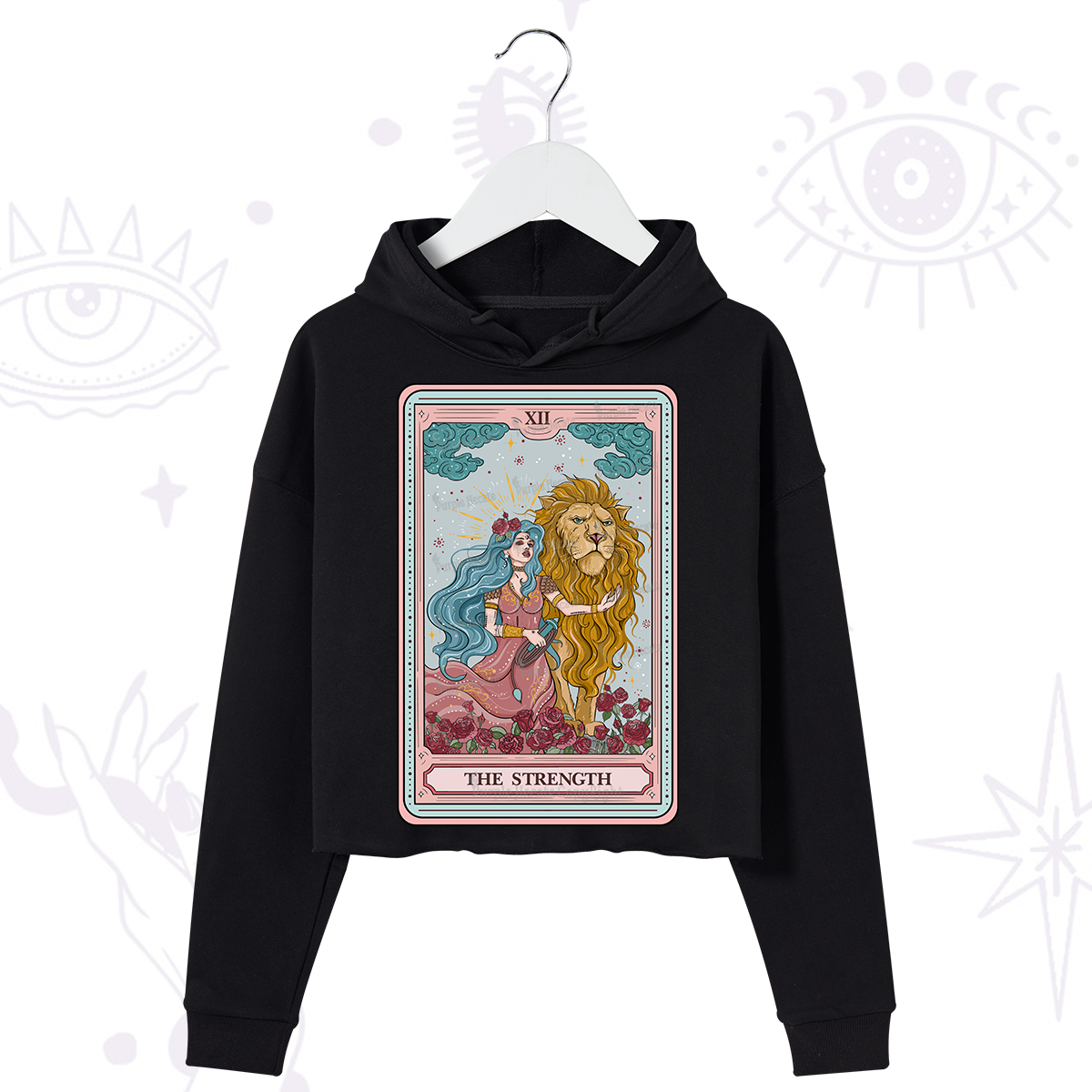 Purplehecate The Strength Tarot Crop Hoodie
