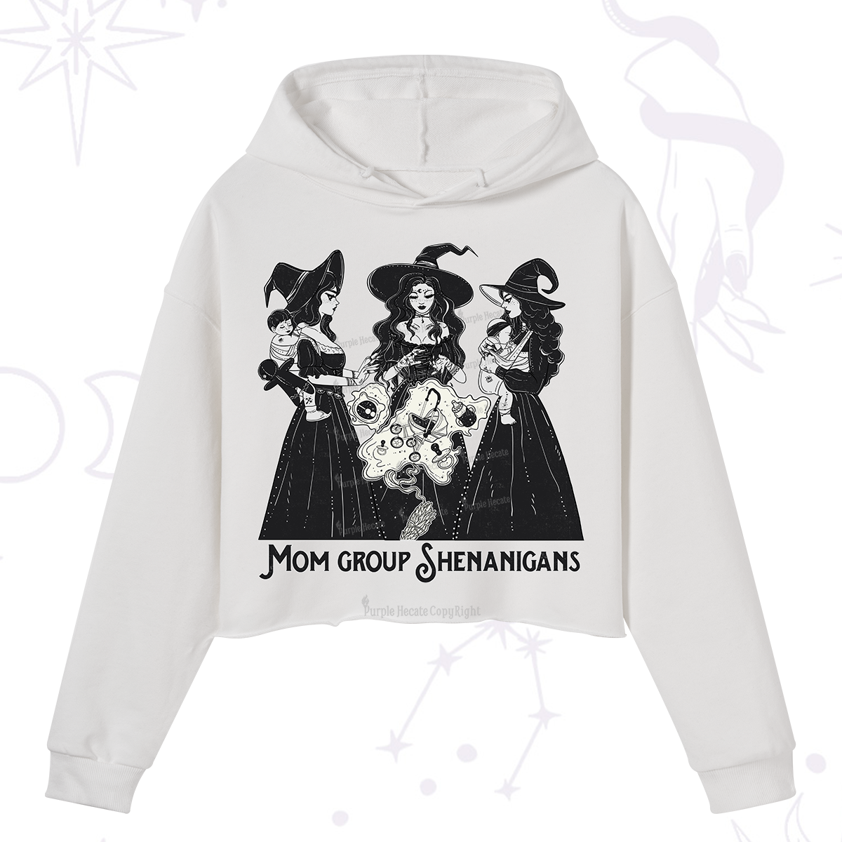 Purplehecate Mom Group Shenanigans Crop Hoodie