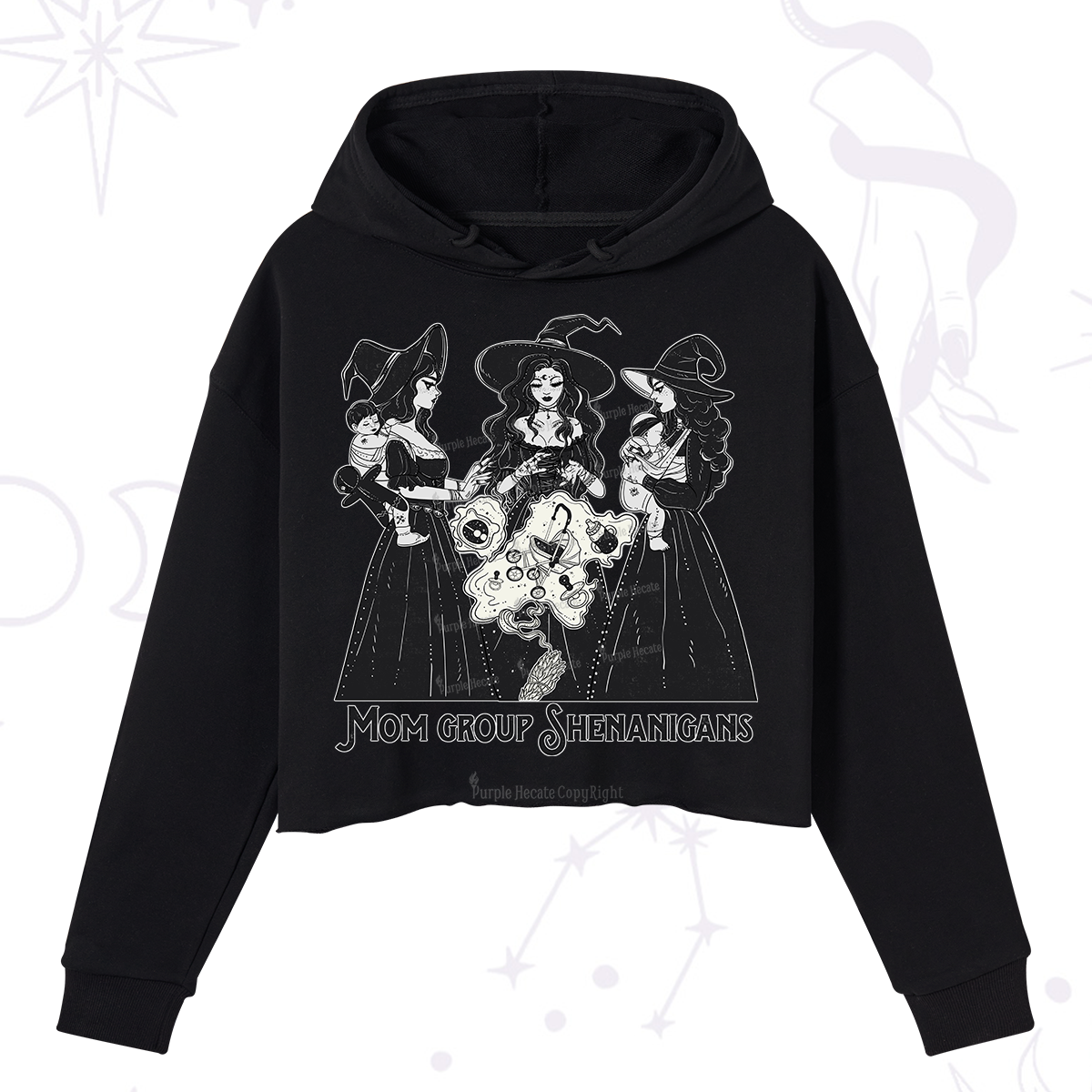 Purplehecate Mom Group Shenanigans Crop Hoodie