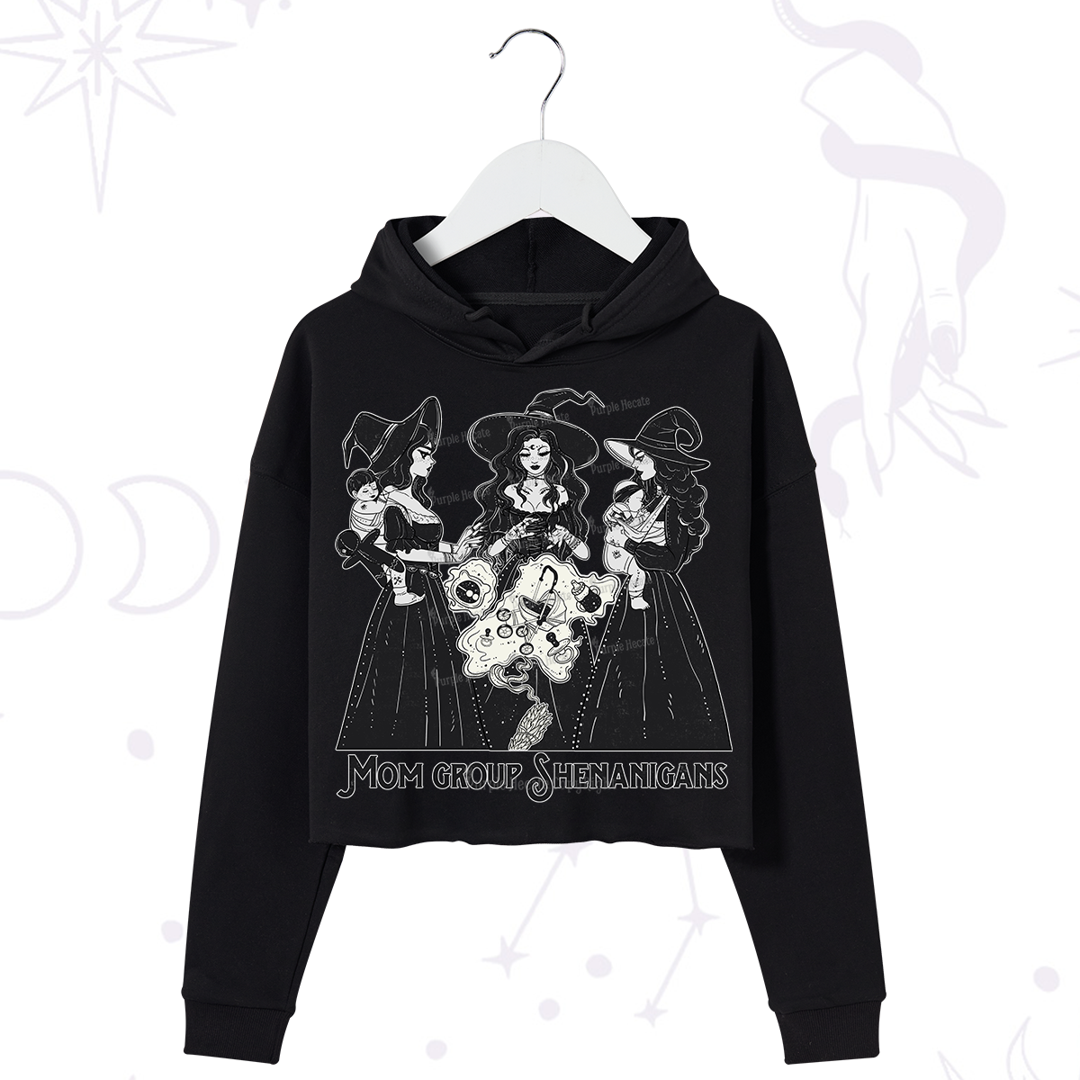 Purplehecate Mom Group Shenanigans Crop Hoodie