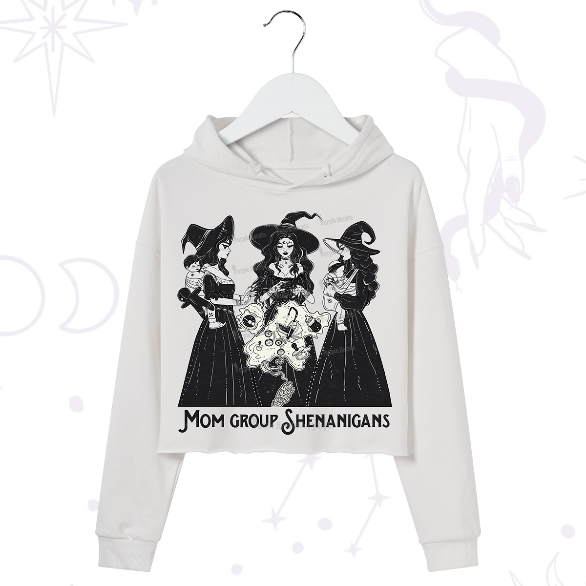 Purplehecate Mom Group Shenanigans Crop Hoodie