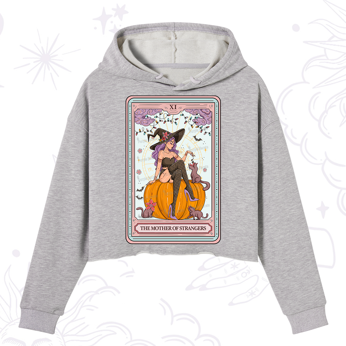 Purplehecate The Mother Of Strangers Tarot Crop Hoodie