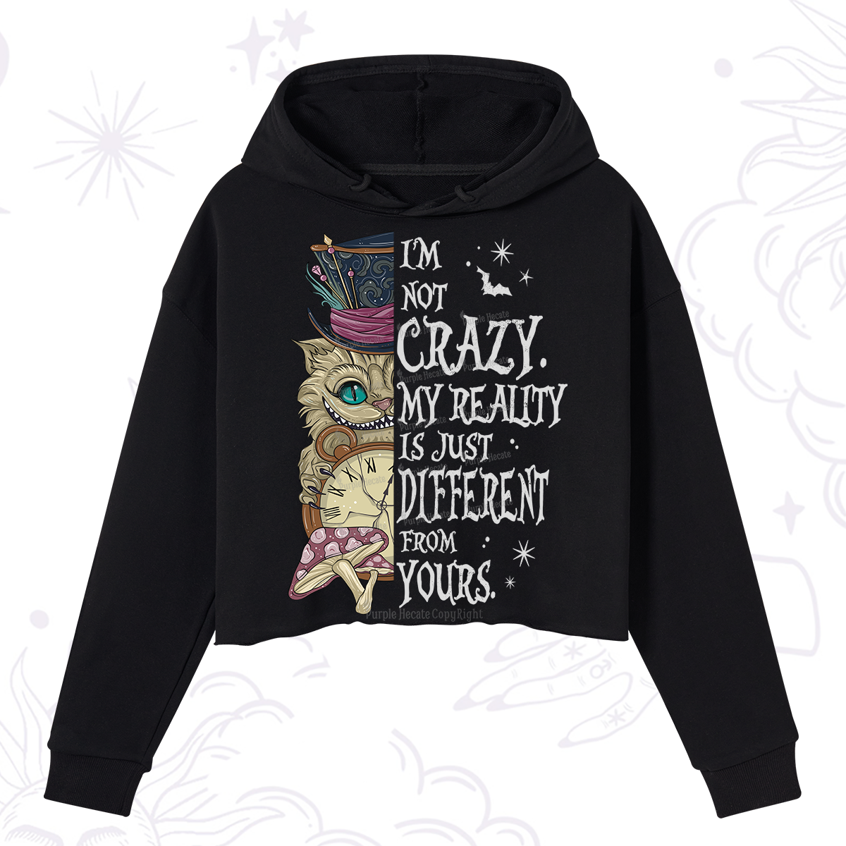 Purplehecate I'm Not Crazy My Reality Is Just Different From Yours Crop Hoodie