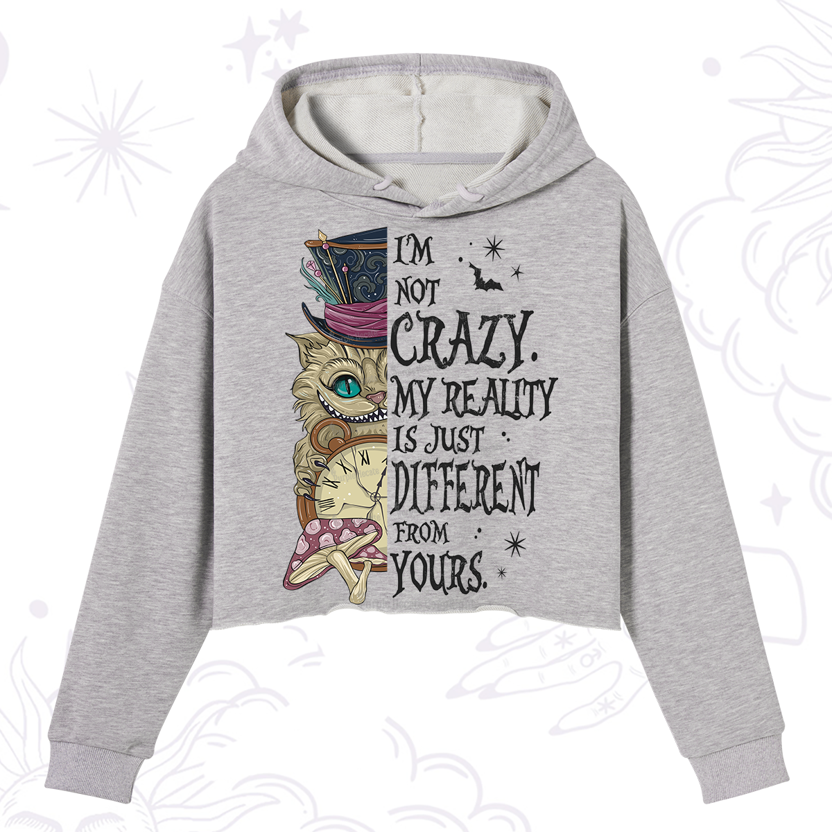 Purplehecate I'm Not Crazy My Reality Is Just Different From Yours Crop Hoodie