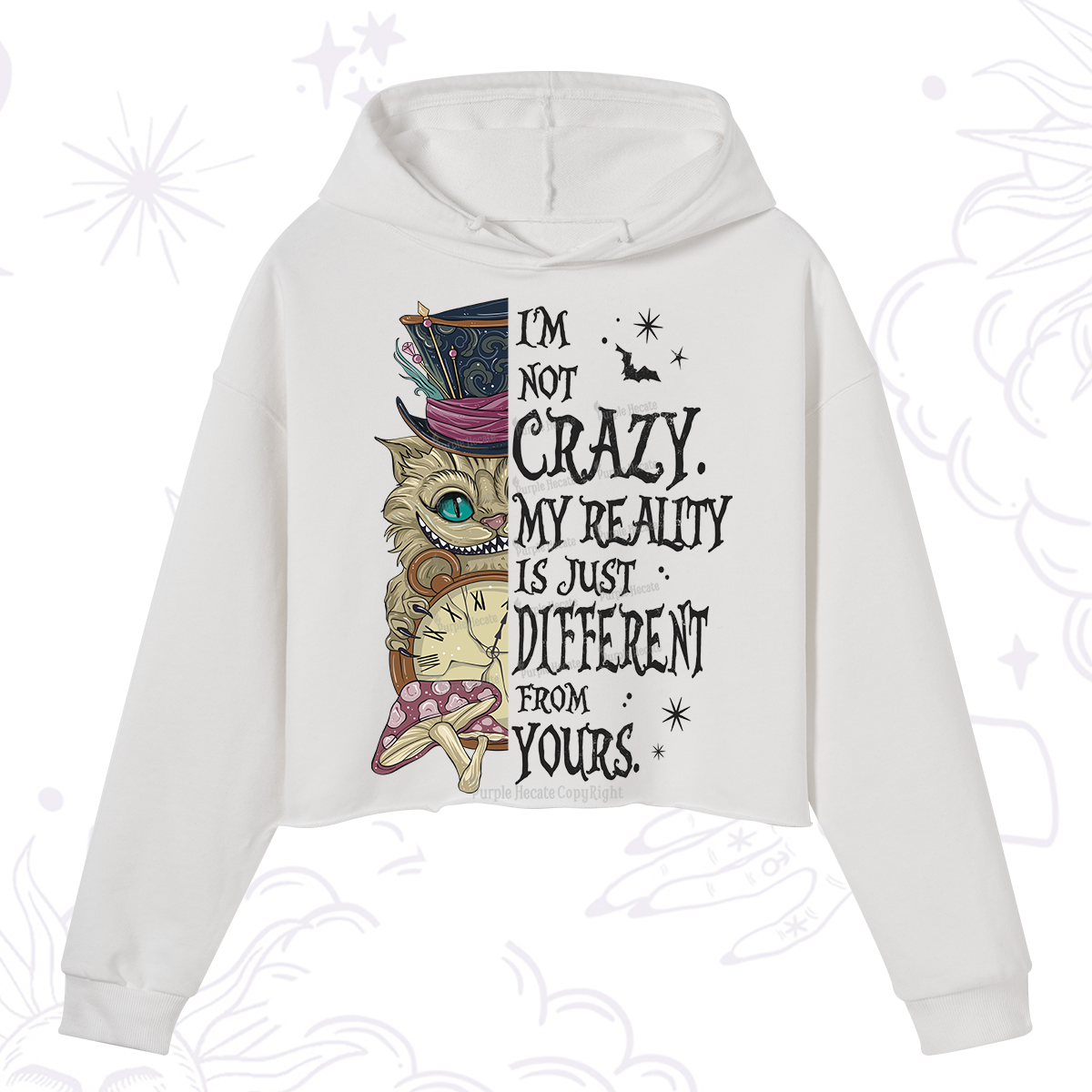 Purplehecate I'm Not Crazy My Reality Is Just Different From Yours Crop Hoodie