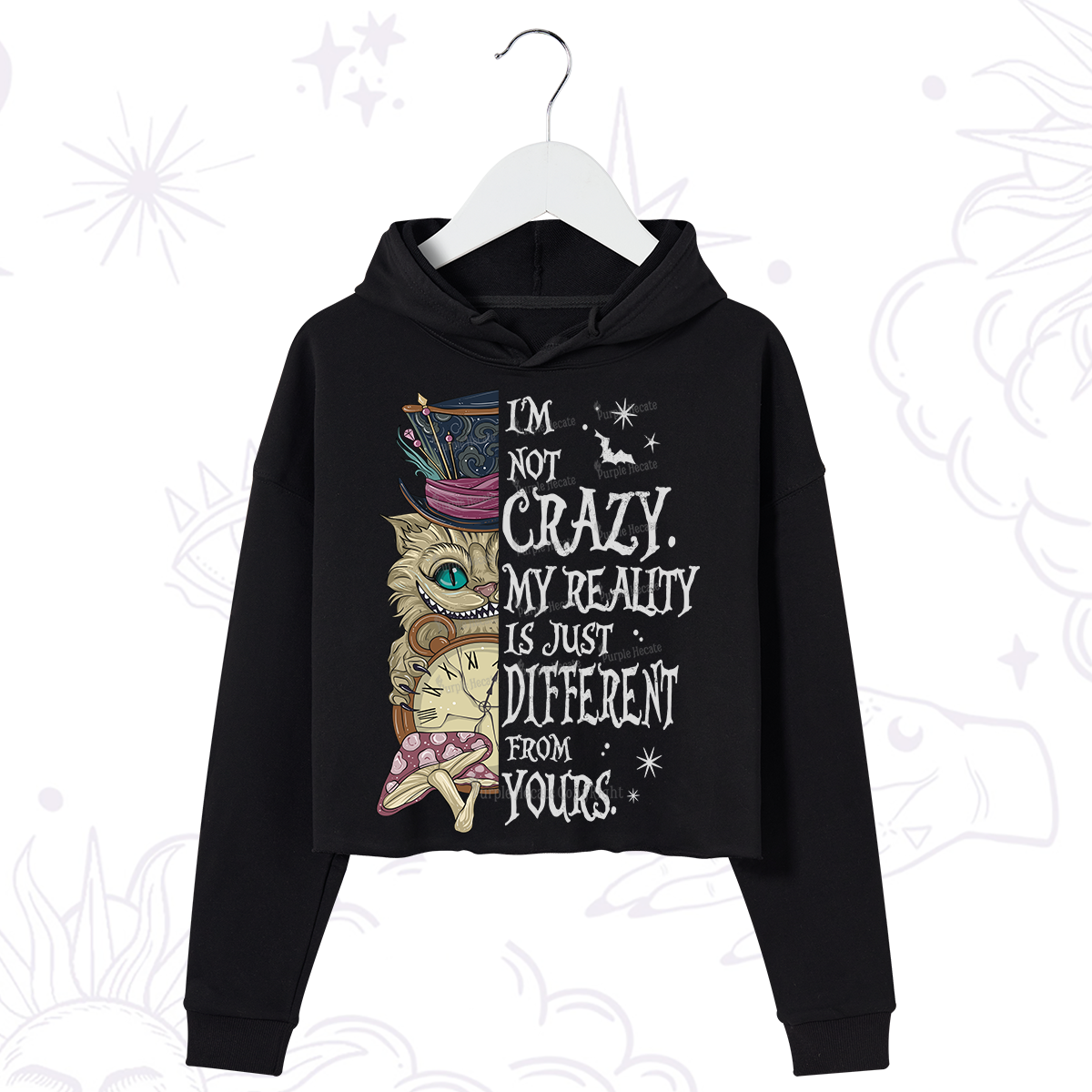 Purplehecate I'm Not Crazy My Reality Is Just Different From Yours Crop Hoodie