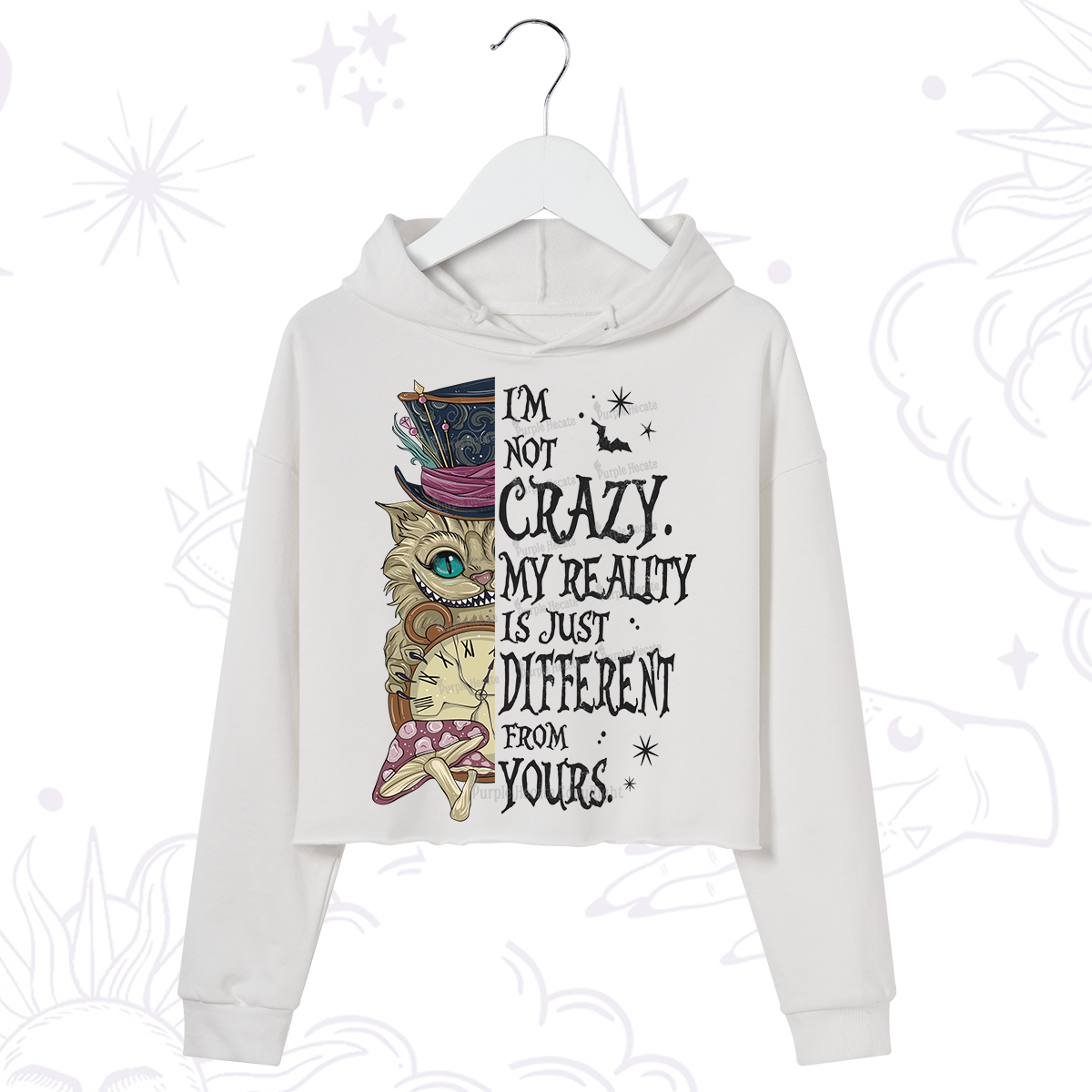 Purplehecate I'm Not Crazy My Reality Is Just Different From Yours Crop Hoodie