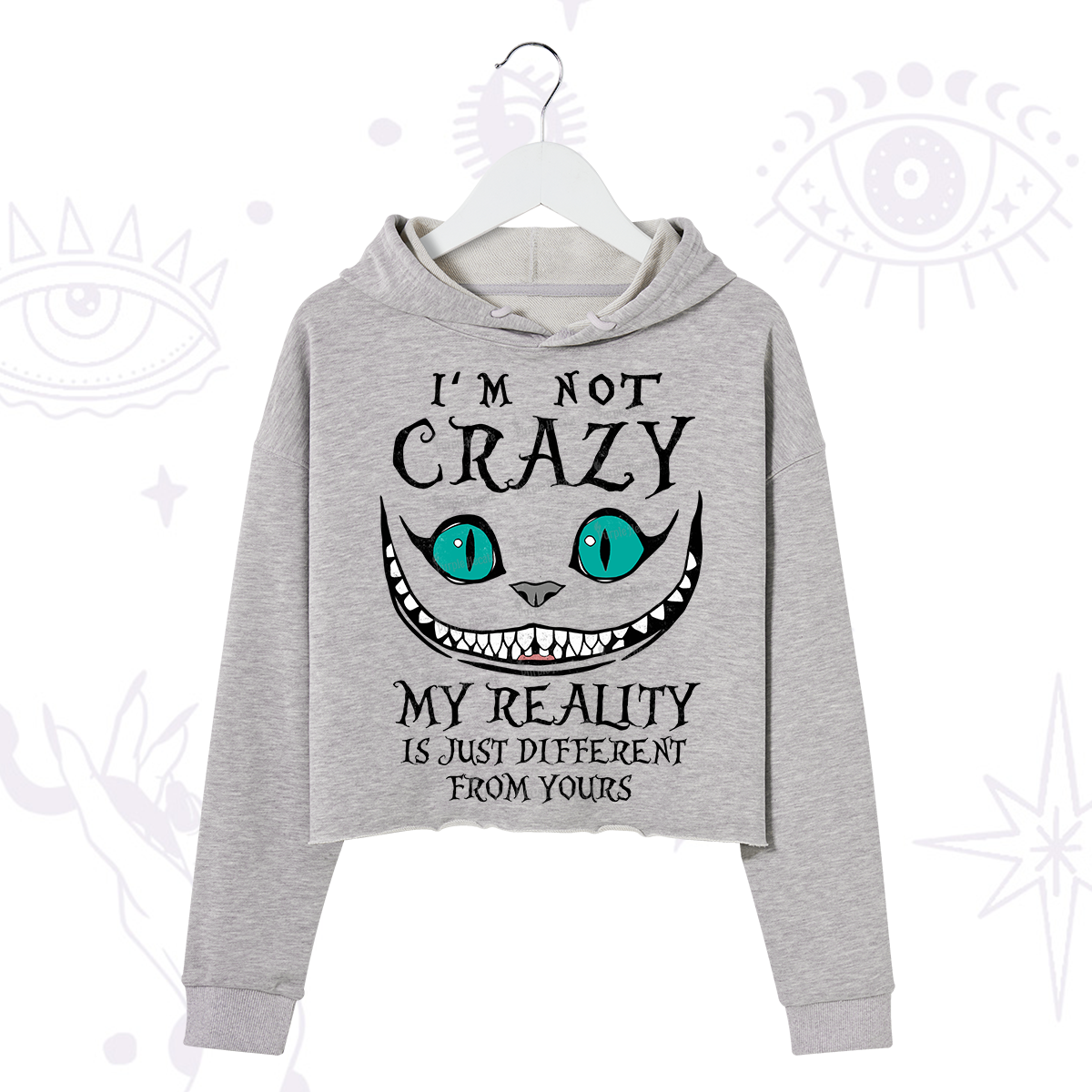 Purplehecate I'm Not Crazy My Reality Is Just Crop Hoodie