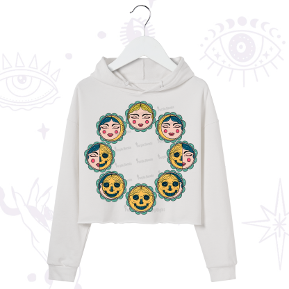 Purplehecate Lunar Skull Cycle Crop Hoodie