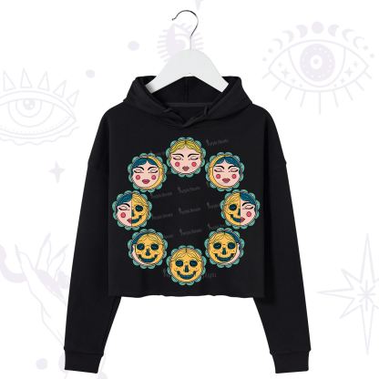 Purplehecate Lunar Skull Cycle Crop Hoodie