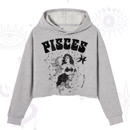 Purplehecate Pisces Zodiac Glyphs Crop Hoodie