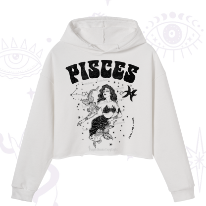 Purplehecate Pisces Zodiac Glyphs Crop Hoodie