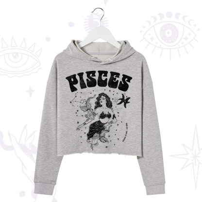 Purplehecate Pisces Zodiac Glyphs Crop Hoodie