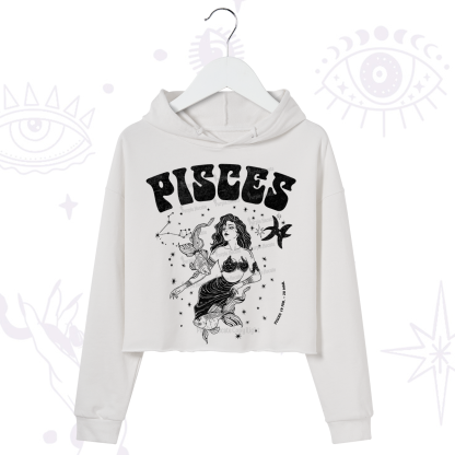 Purplehecate Pisces Zodiac Glyphs Crop Hoodie
