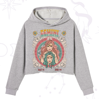 Purplehecate Gemini Cosmic Zodiac Crop Hoodie