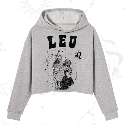 Purplehecate Leo Zodiac Glyphs  Crop Hoodie