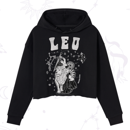 Purplehecate Leo Zodiac Glyphs  Crop Hoodie