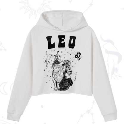 Purplehecate Leo Zodiac Glyphs  Crop Hoodie