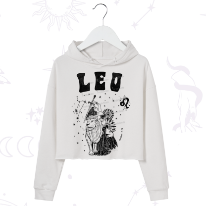 Purplehecate Leo Zodiac Glyphs  Crop Hoodie