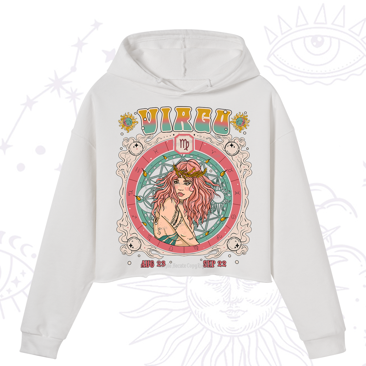 Purplehecate Virgo Cosmic Zodiac Crop Hoodie
