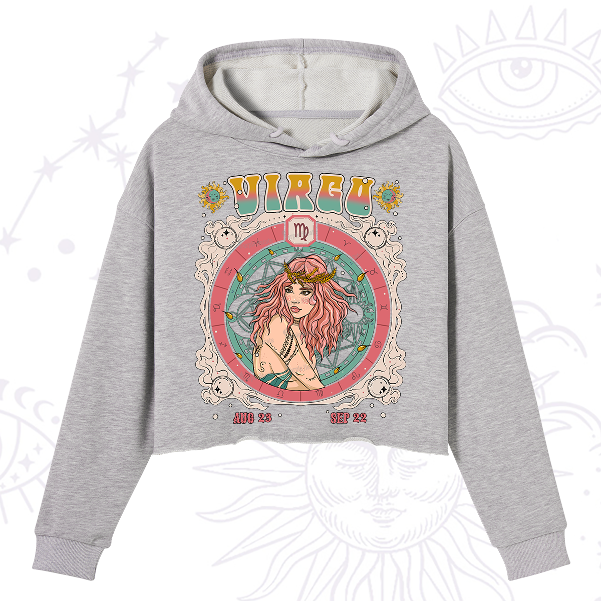 Purplehecate Virgo Cosmic Zodiac Crop Hoodie