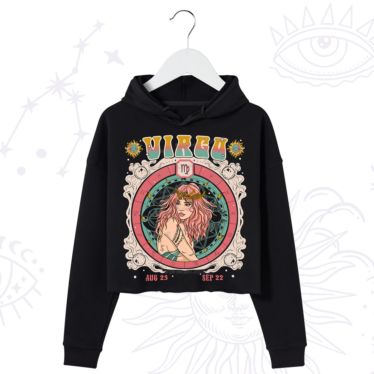 Purplehecate Virgo Cosmic Zodiac Crop Hoodie