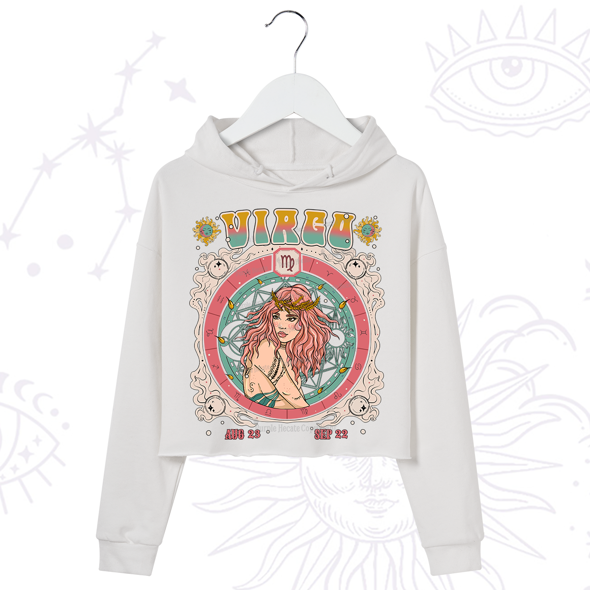 Purplehecate Virgo Cosmic Zodiac Crop Hoodie
