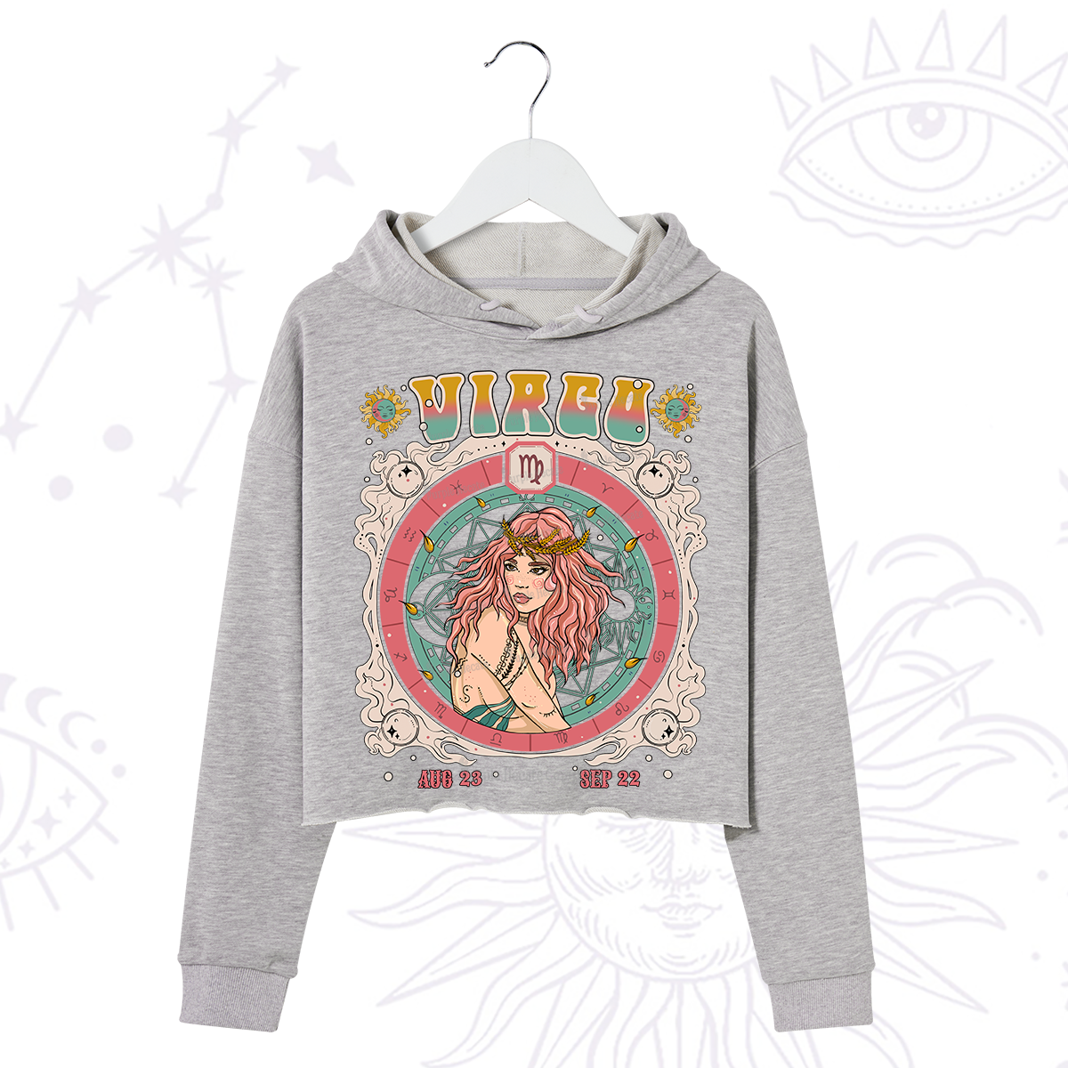 Purplehecate Virgo Cosmic Zodiac Crop Hoodie