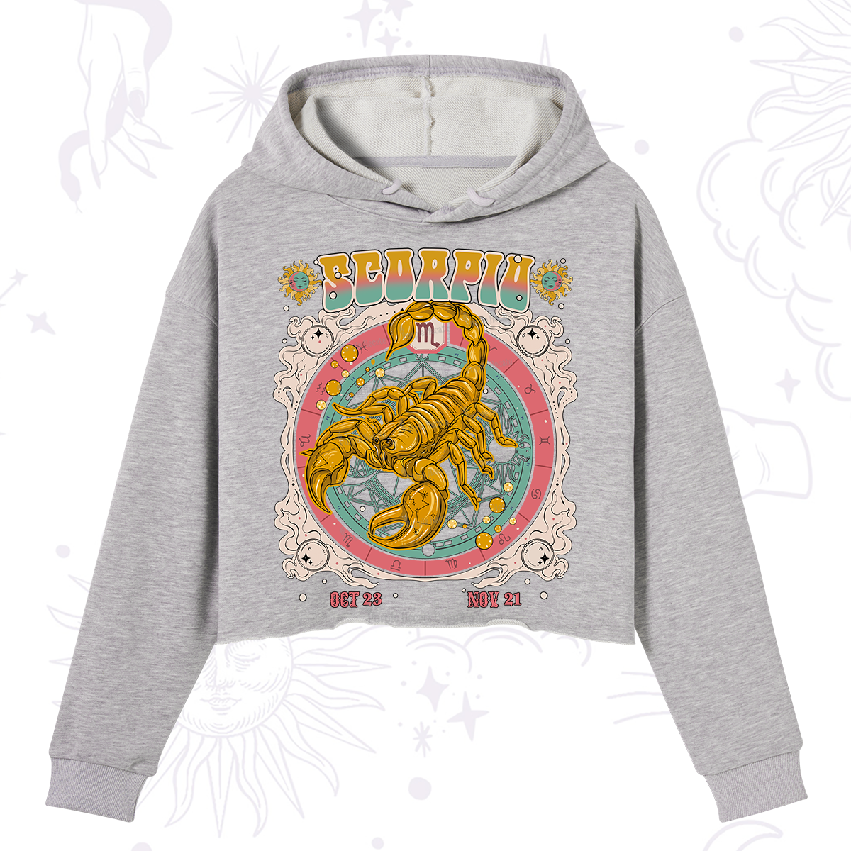 Purplehecate Scorpio Cosmic Zodiac Crop Hoodie