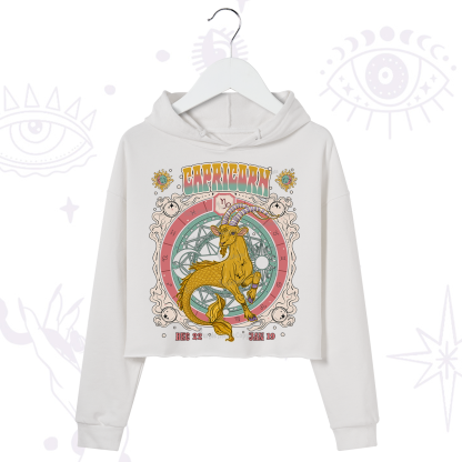 Purplehecate Capricorn Cosmic Zodiac Crop Hoodie
