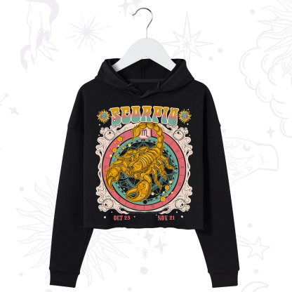 Purplehecate Scorpio Cosmic Zodiac Crop Hoodie