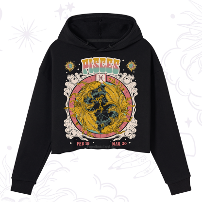 Purplehecate Pisces Cosmic Zodiac Crop Hoodie
