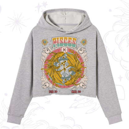 Purplehecate Pisces Cosmic Zodiac Crop Hoodie