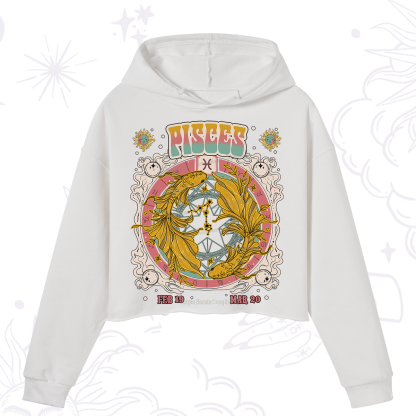 Purplehecate Pisces Cosmic Zodiac Crop Hoodie